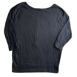 Ann Taylor Loft Top Sz Small Hook & Eye Closure Back Grey 3/4 Sleeve Womens